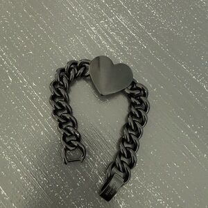 Juicy Couture Black Heart Chain Bracelet